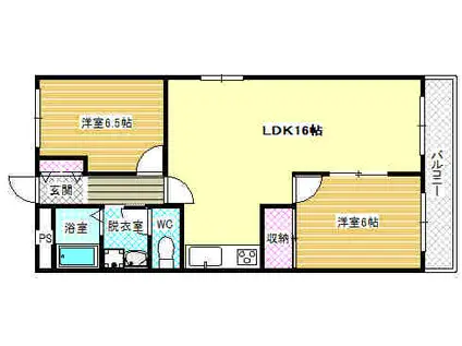 グランドメゾン(2LDK/1階)の間取り写真