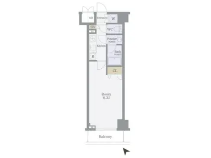 セジョリ王子(1K/3階)の間取り写真