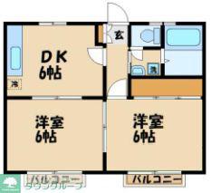 アプラムラピュタ(2DK/2階)の間取り写真