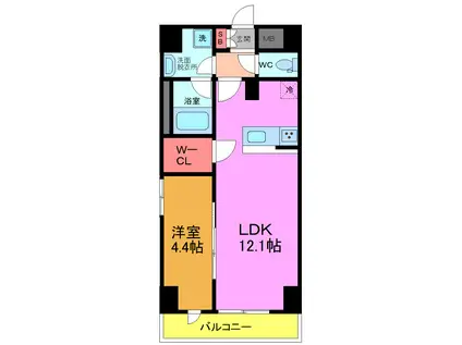 GRACE LEBEN(1LDK/1階)の間取り写真