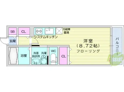 ルミエール日泉(ワンルーム/3階)の間取り写真