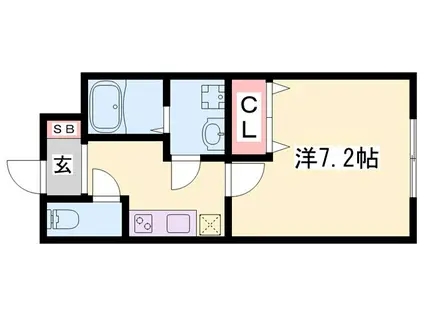 THINKLAND浜の宮(1K/2階)の間取り写真