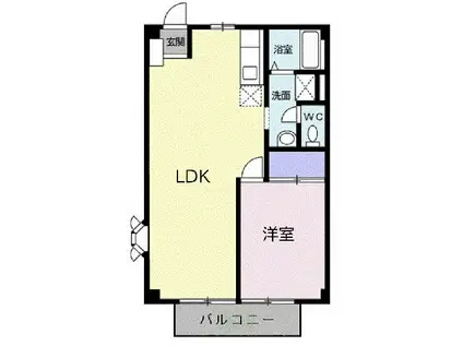 グリーン・ヒル(1LDK/1階)の間取り写真
