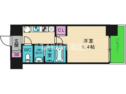 グランエクラ大今里南(1K/9階)の間取り写真