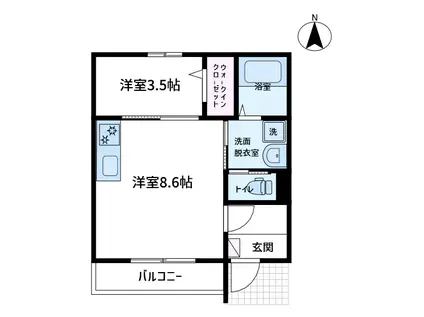 リバレイン(1LDK/1階)の間取り写真