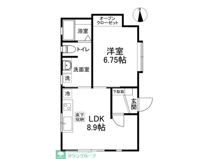 祖師谷6丁目(1LDK/1階)の間取り写真