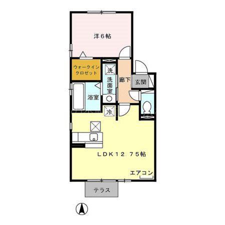 リベルラ(1LDK/1階)の間取り写真