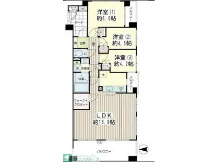 ナイスステージ栗平ガーデンズ ブライトコート(3LDK/4階)の間取り写真