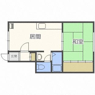 イーストコート東苗穂(1LDK/2階)の間取り写真