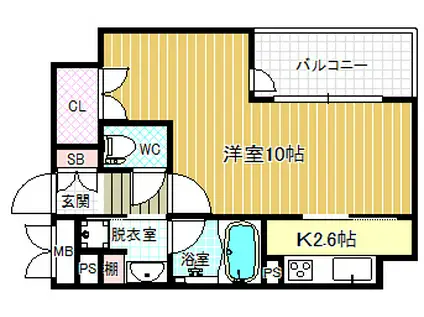 リーガル西天満III(1K/7階)の間取り写真