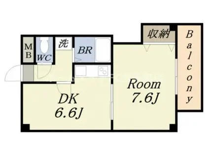 ボンジュールLF(1DK/3階)の間取り写真