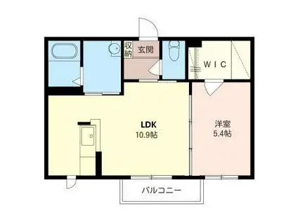 ヴィラ・リーリエ(1LDK/2階)の間取り写真