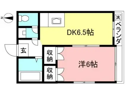 RTビル(1DK/3階)の間取り写真