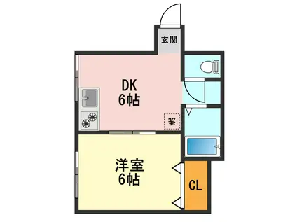 VONO(1DK/3階)の間取り写真