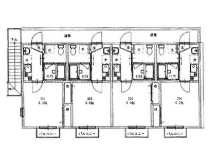 クローバーコート大久保(1K/1階)の間取り写真