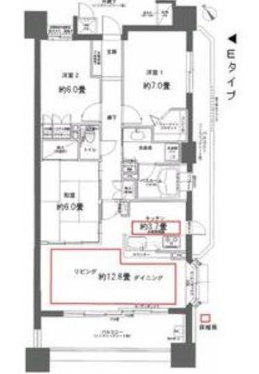 レジディア泉(3LDK/4階)の間取り写真