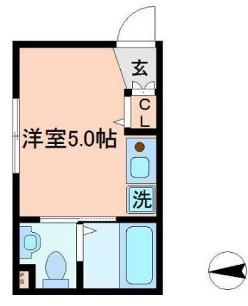 フェリオ押上(ワンルーム/1階)の間取り写真