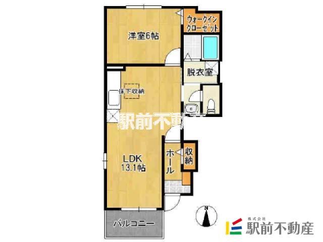 ダンデライオン(1LDK/1階)の間取り写真