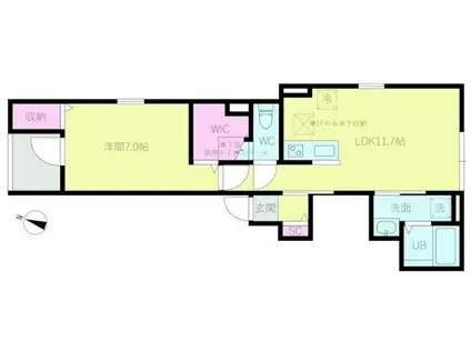 アンダンテ下馬(1LDK/2階)の間取り写真