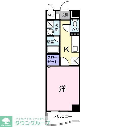 K・ブローテ・柏の葉B(1K/6階)の間取り写真