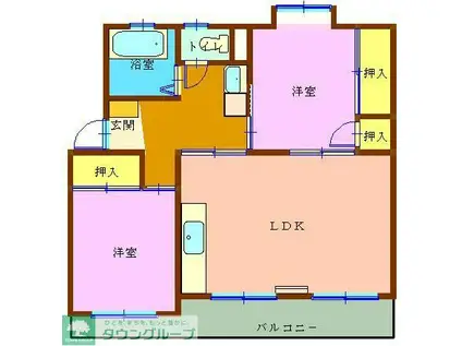 南平野11号棟(2LDK/1階)の間取り写真