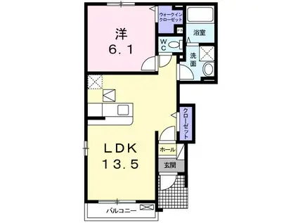 セントラルビレッジ・宮代(1LDK/1階)の間取り写真