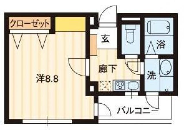 チェリッシュコート(1K/2階)の間取り写真