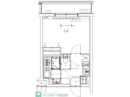 GENOVIA久地(1K/5階)の間取り写真