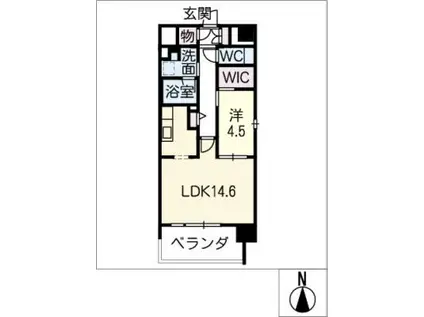 ロンド ヴェルチュ白川公園(1LDK/2階)の間取り写真