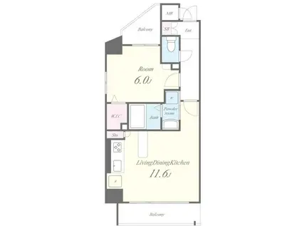 メゾン ド ソレイユ(1LDK/3階)の間取り写真