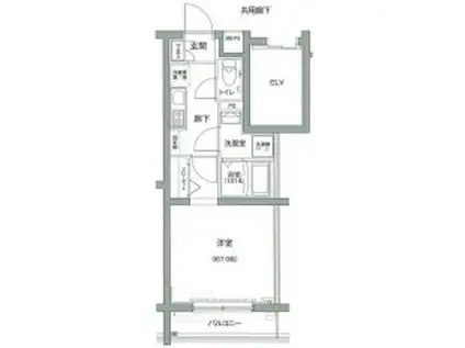 ビィ・フォルマ多摩川(1K/2階)の間取り写真