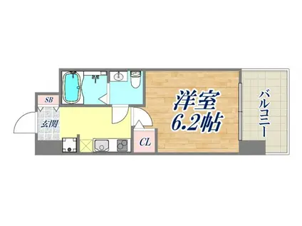 セレニテ三宮プリエ(1K/3階)の間取り写真