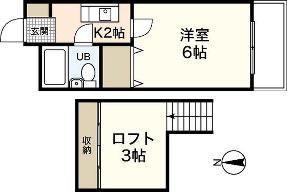 アクバー五日市(1K/1階)の間取り写真