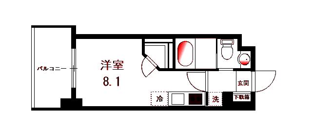 クレド新横浜(1K/8階)の間取り写真