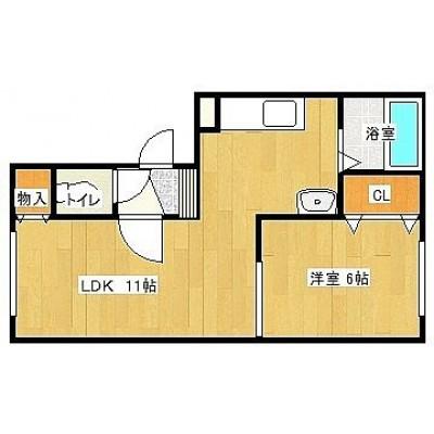 LE BONHEUR B(1LDK/2階)の間取り写真