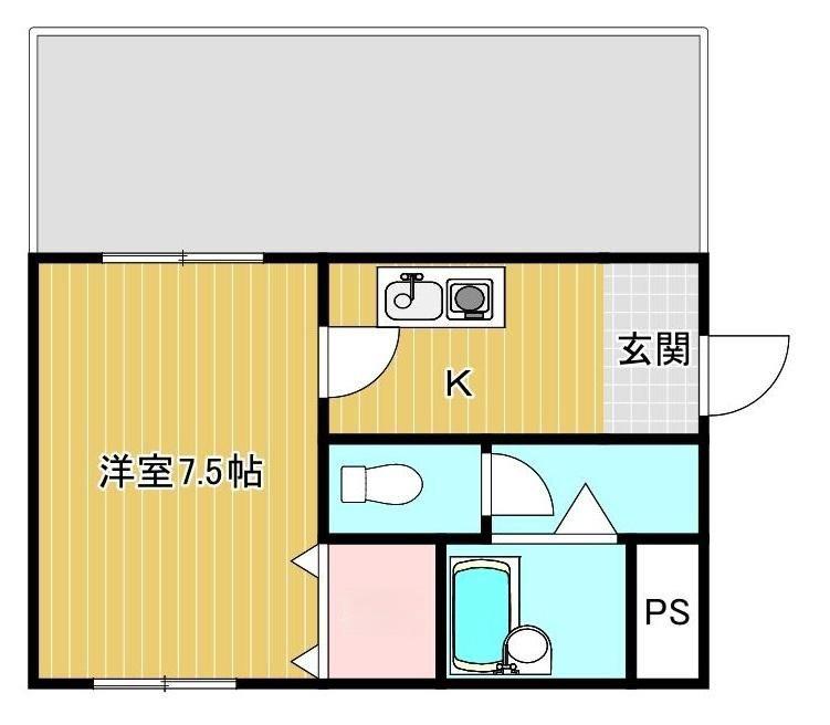 グランデージプランタン(1K/1階)の間取り写真