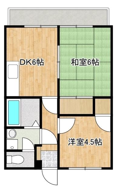 KONA INN(2DK/3階)の間取り写真