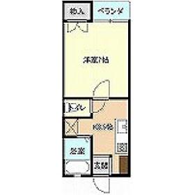 ミルリジェール(1K/2階)の間取り写真