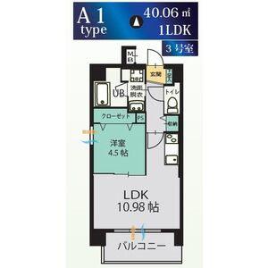 ル・コンセルト本陣(1LDK/4階)の間取り写真
