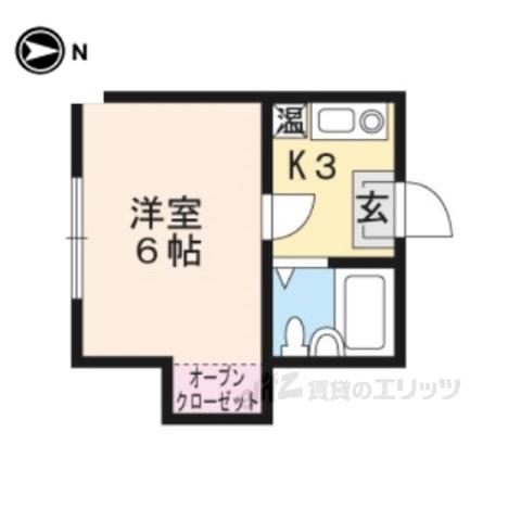 CASA HILLS 園部(1K/3階)の間取り写真