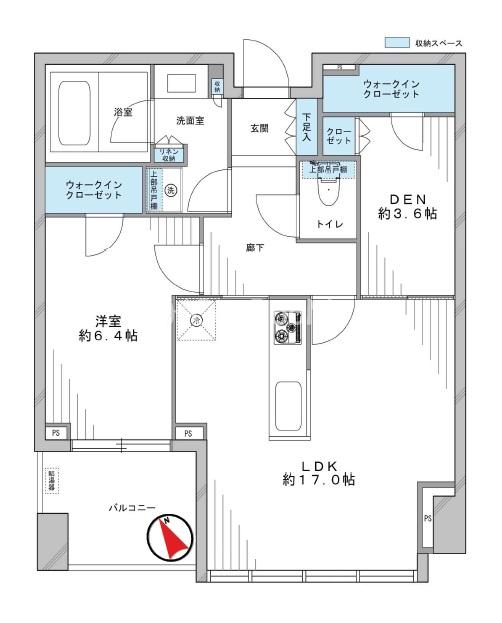 シティタワー麻布十番(1LDK/10階)の間取り写真