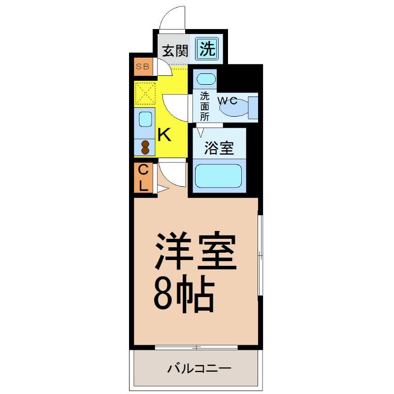 エコロジー鶴舞レジデンス(1K/3階)の間取り写真