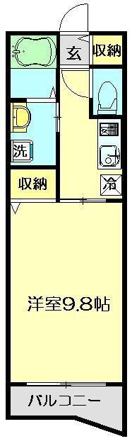 パスコーレ(1K/1階)の間取り写真