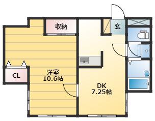 ノースルミエール(1DK/1階)の間取り写真