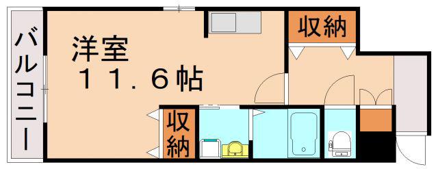 プレジール(1K/6階)の間取り写真