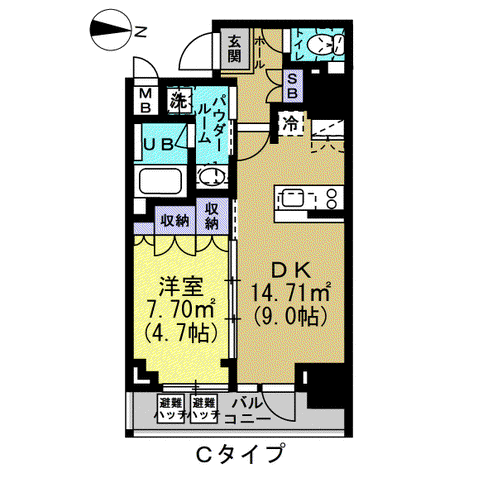 ルーラル二十四番館(1LDK/6階)の間取り写真