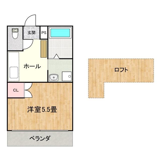 ラーバン緑ヶ丘(1K/2階)の間取り写真