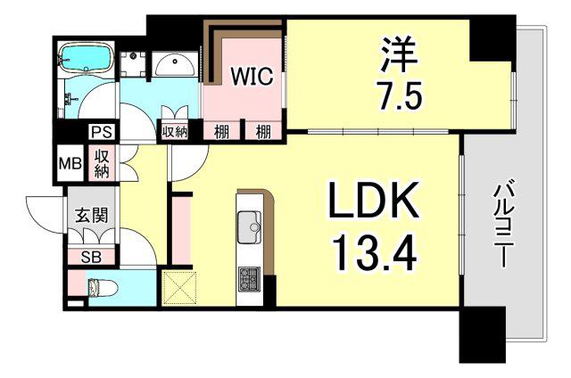クレヴィア大阪福島(1LDK/17階)の間取り写真