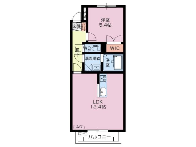 グランメールコート米山(1LDK/5階)の間取り写真