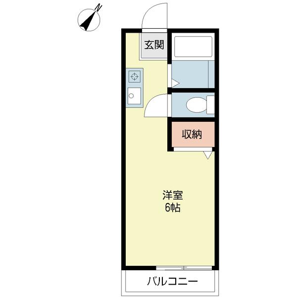 コーポリバノ(1K/1階)の間取り写真